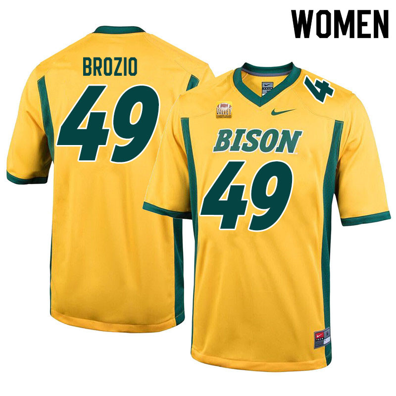 Women #49 Hunter Brozio North Dakota State Bison College Football Jerseys Sale-Yellow